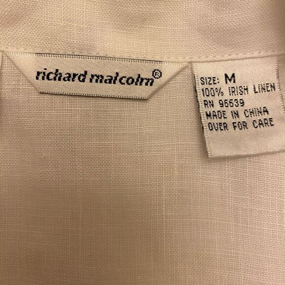 Richard Malcom 100% Irish Linen White with Black‎ Polkadot Sleeveless Top - Picture 10 of 12